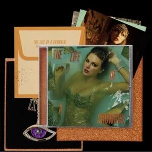 Taylor Swift teal and gold 'The Life of a Showgirl' art print